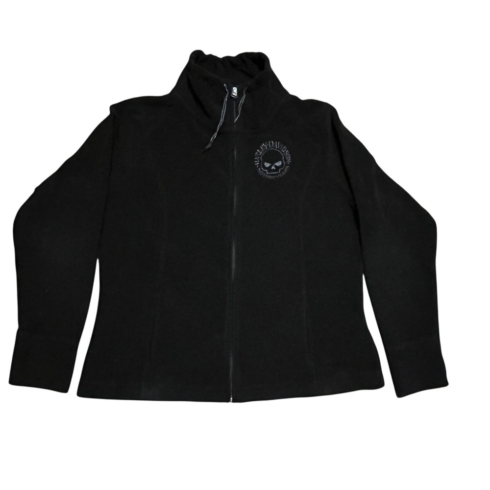 Harley-Davidson Womens Black Fleece Willie G Skull Full Zip Jacket Size 1W